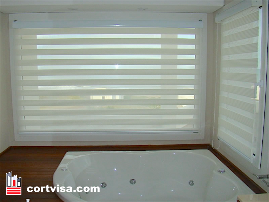 Cortinas Zebra para baños